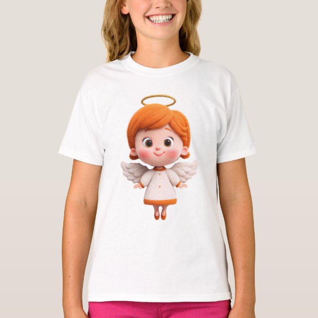 T-shirt Baby Angel – Cute Cartoon Angel with Halo for Kids (Devant)