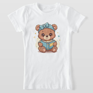 T-Shirt Baby Bear Reading a Book