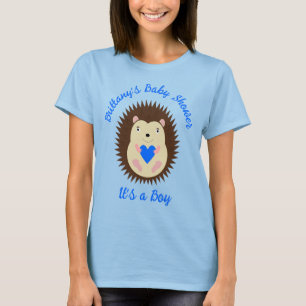 T-shirt Baby Boy Blue Heart Hérisson Baby Shower