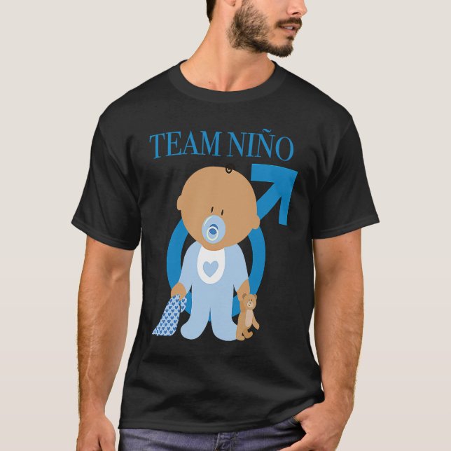 T-shirt Baby Boy Team Niño Gender Reveal (Devant)