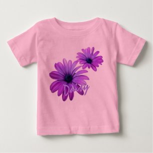 T-shirt Baby Daisy Personalized Purple Baby Shirt