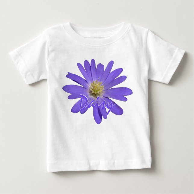 T-shirt Baby Daisy Personalized Purple Baby Shirt (Devant)