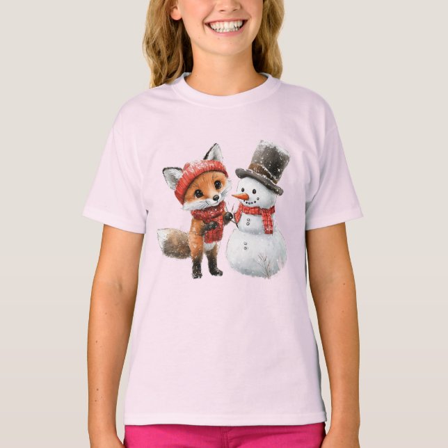 T-shirt Baby Fox et Snowman (Devant)