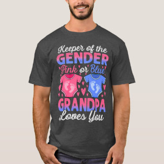T-shirt Baby Gender Reveal Shower Pink Or Blue Grandpa Lov
