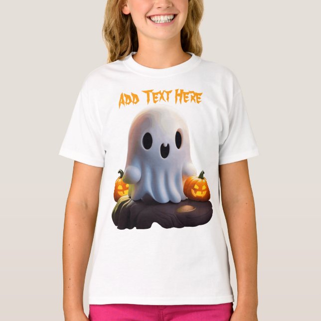 T-shirt Baby Ghost Déplaisant mignon caractère Halloween (Devant)