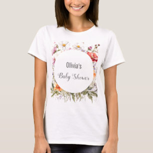 T-shirt Baby in Bloom Fleur sauvage Baby shower Lilac