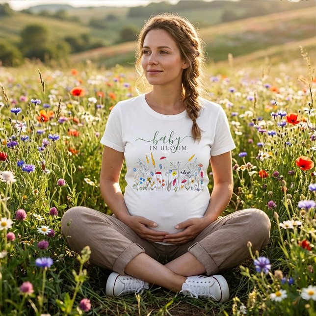T-shirt Baby in Bloom Wildflower Meadow Baby Shower (Créateur téléchargé)