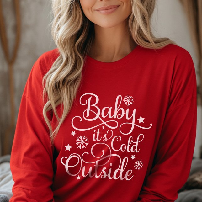 T-shirt Baby Its Cold Outside Red Womens Winter (Créateur téléchargé)