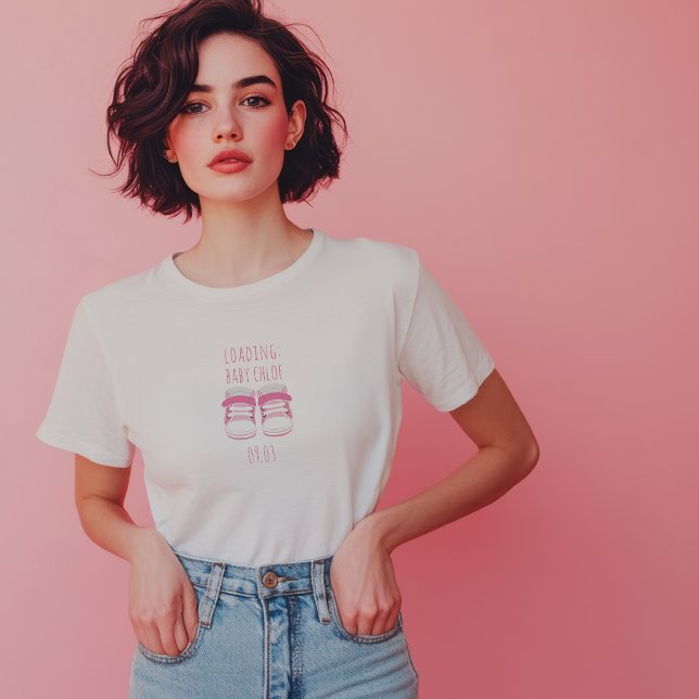 T-shirt Baby Loading Please Wait Custom Due Date Shirt (Baby Loading Please Wait Custom Due Date Shirt)