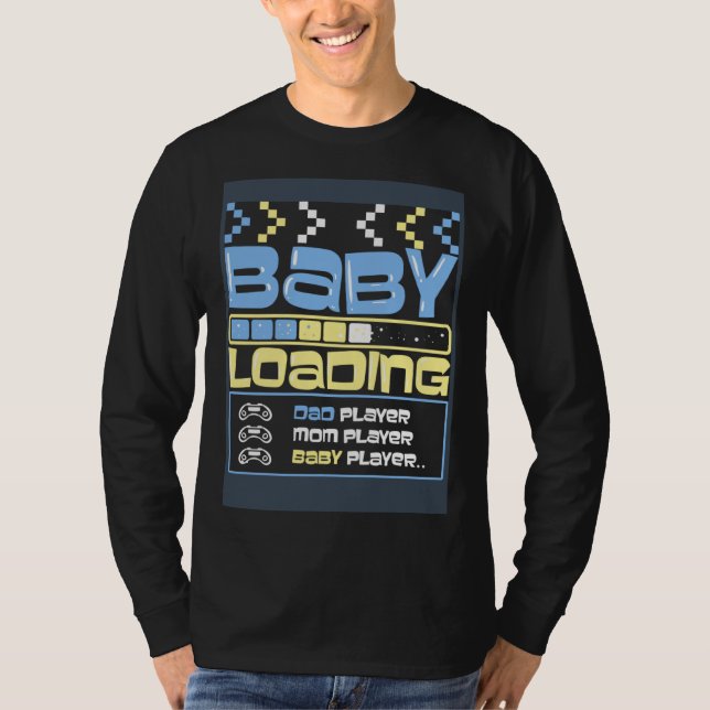T-shirt Baby Loading Pregnancy I Baby Loading Gaming Dad G (Devant)
