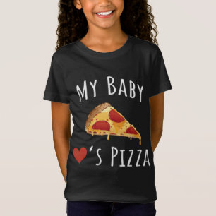 T-Shirt Baby Loves Pizza Pregnant Maman Pizza Belly Pregna