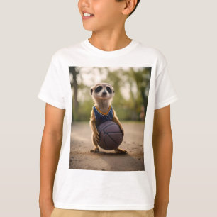 T-shirt Baby Meerkat Joueur de basket-ball,