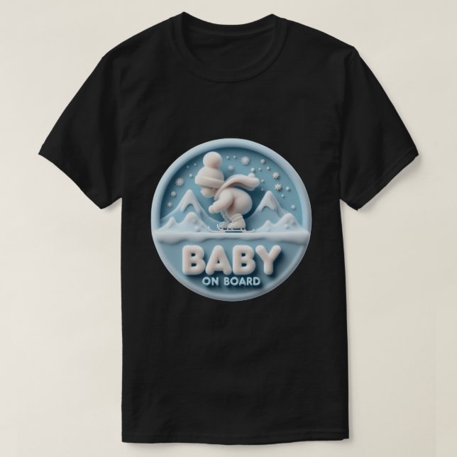 T-shirt Baby on Board Skateboard Faire-part (Design devant)