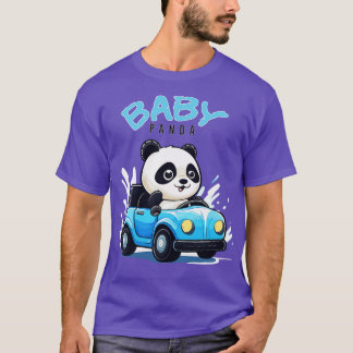 T-shirt Baby Panda conduit une voiture