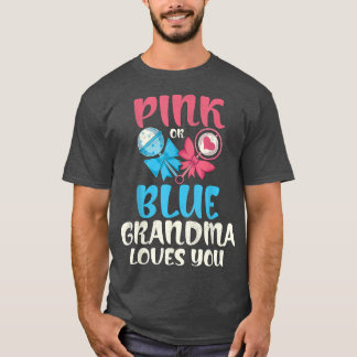 T-shirt Baby Party rose ou bleu grand-mère vous aime Genre