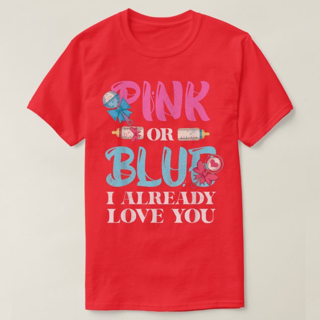 T-shirt Baby Party rose ou bleu Je t'aime Déjà Genre (Design devant)