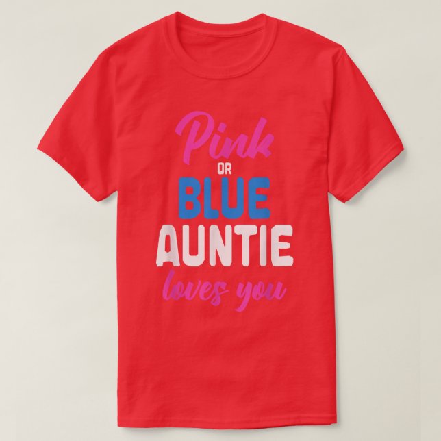 T-shirt Baby Party rose ou bleu Tante vous aime Genre Re (Design devant)