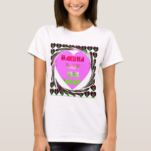 T-shirt Baby Pink Hearts Hakuna Matata Baby Kids Design.p