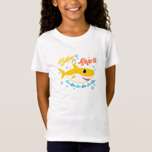 T-Shirt Baby Shark Doo Doo Doo bleu et rose Lettres