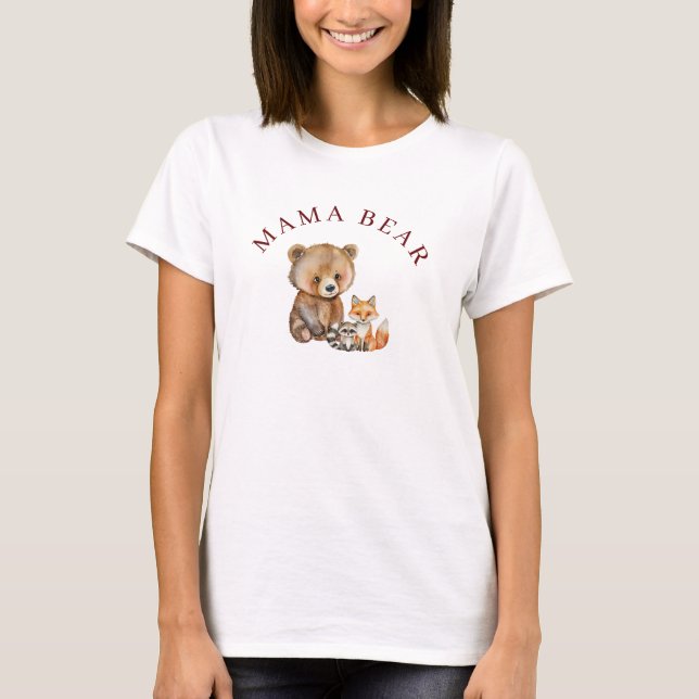 T-shirt Baby shower animal blanc neutre mignon (Devant)