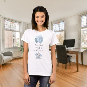 T-shirt Baby shower bleu clair ballons éléphant garçon