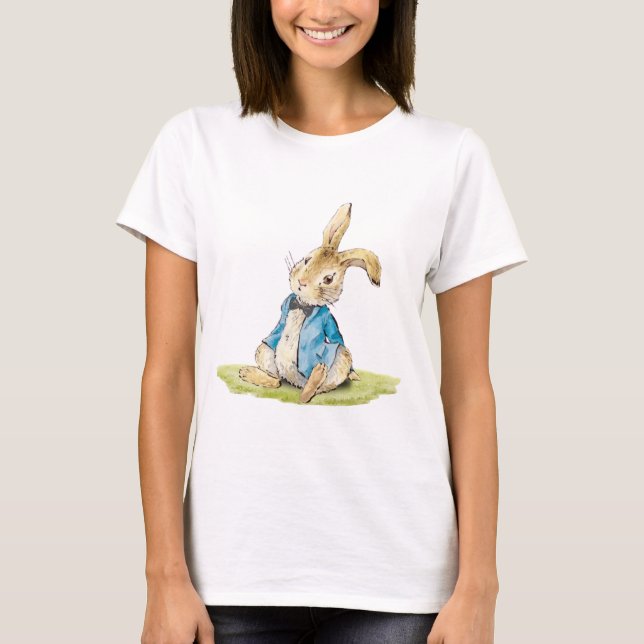 T-shirt Baby shower bleu de Peter Rabbit (Devant)