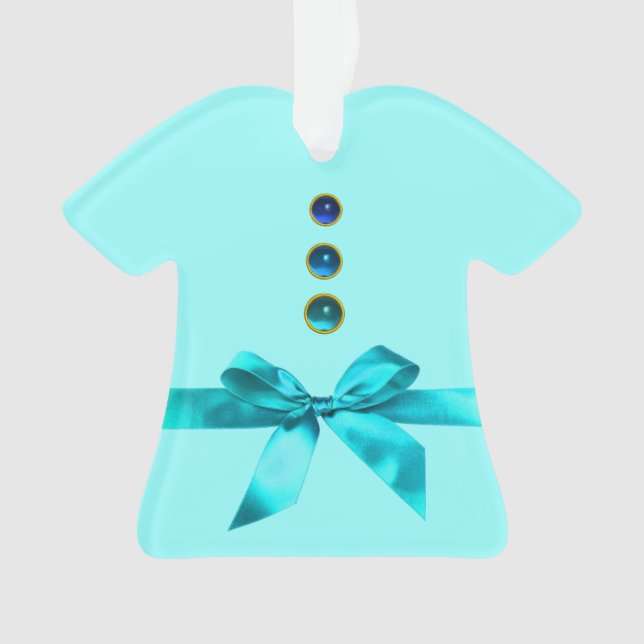 T-shirt BABY SHOWER bleu ruban (devant)