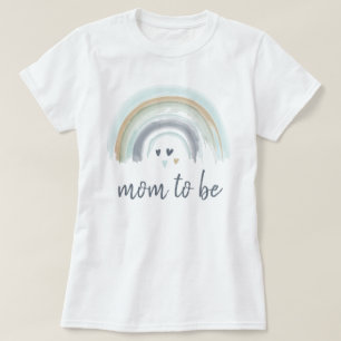 T-shirt Baby shower Blue Boho Rainbow Maman à être