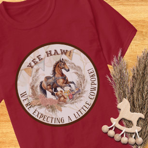 T-shirt Baby Shower Cheval à Bascule Vintage Vieil Ouest