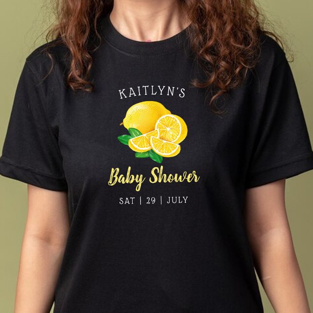 T-shirt Baby shower de citron aquarelle moderne (Créateur téléchargé)