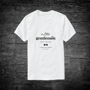 T-shirt Baby shower de garçon noir blanc rétro