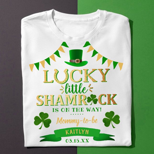 T-shirt Baby shower de la Saint-Patrick du Petit Shamrock (Créateur téléchargé)