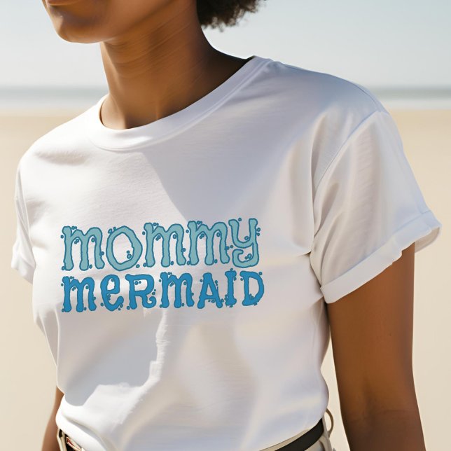 T-shirt Baby shower de maman Mermaid Beach (Mommy to a mermaid? Here's your T-shirt! Perfect for a Beach Baby Shower)