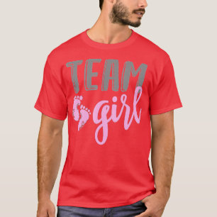T-shirt Baby shower de révélation de sexe féminin d'équipe
