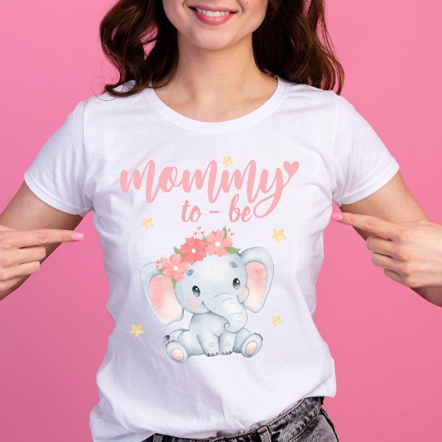 T-shirt Baby shower d'éléphant mignon maman d'être mère (Créateur téléchargé)