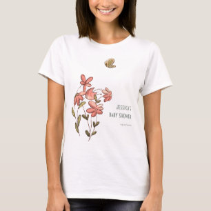 T-shirt Baby shower Floral rose mignon