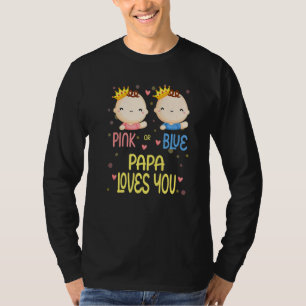 T-shirt Baby shower Genre Révéler Rose ou Bleu Papa aime