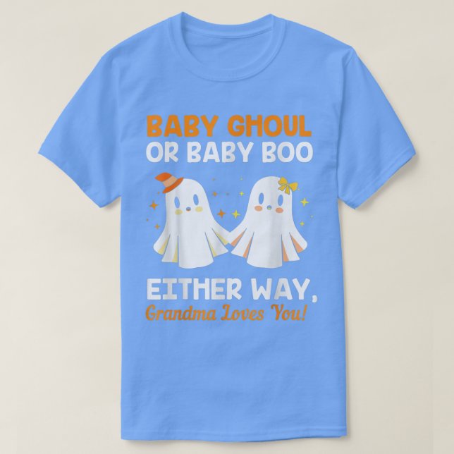 T-shirt Baby shower Grandma Halloween Gender Reveal Booy O (Design devant)