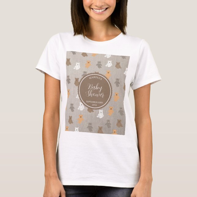 T-shirt Baby shower Motif de mignet ours (Devant)