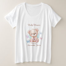 T-shirt baby shower ours et papillons
