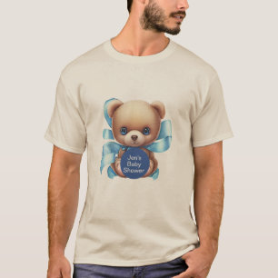 T-shirt Baby shower personnalisé Teddy Bear Blue