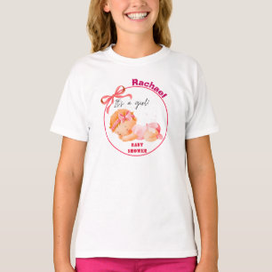 T-shirt Baby-Shower rose, Baby-Shower fille