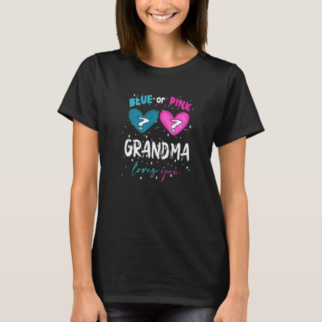 T-shirt Baby shower Rose Ou Bleu Grand-Mère Vous Aime Genr (Devant)