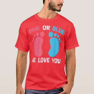 T-shirt Baby shower Rose Ou Bleu Nous Vous Aimons Mignonne
