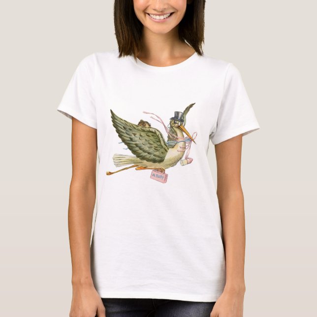 T-SHIRT BABY SHOWER STORK (Devant)