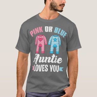 T-shirt Baby shower Tante Rose Ou Bleu Tante Aime Vous Gen