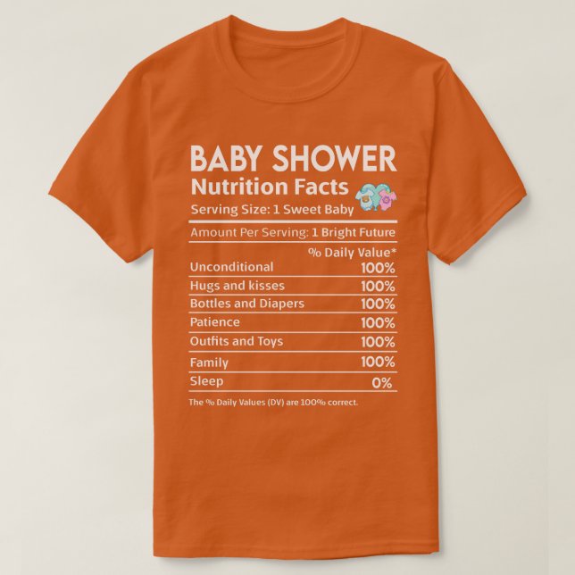 T-shirt Baby shower - valeur nutritive Étiquette (Design devant)