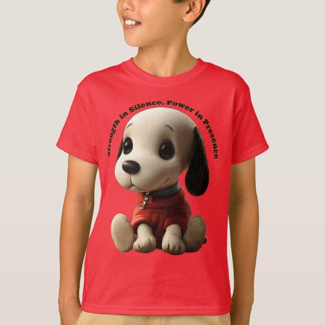 T-shirt Baby Snoopy–Force dans le silence, Puissance dans  (Devant)