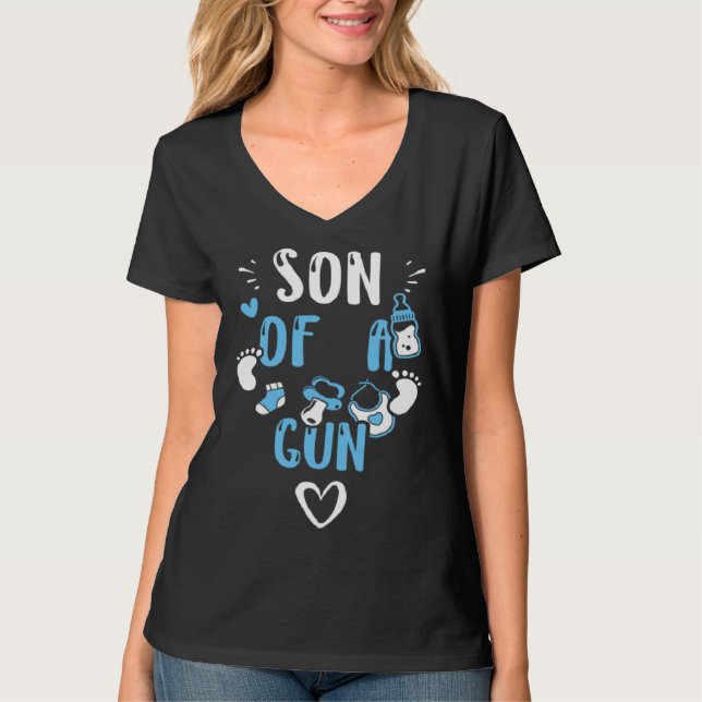 T-shirt Baby Son of a Gun  Baby Boy Sayings (Devant)