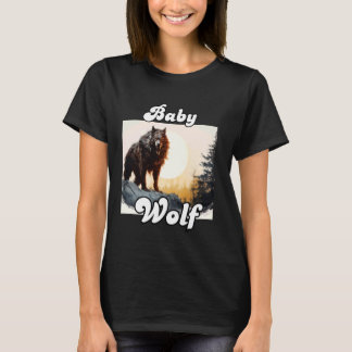 T-shirt Baby Wolf Matching Tribe Wolves Moon Kids Camping